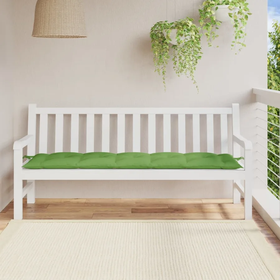 Coussin de banc de jardin vert mélangé 180x50x7 cm tissu - 3