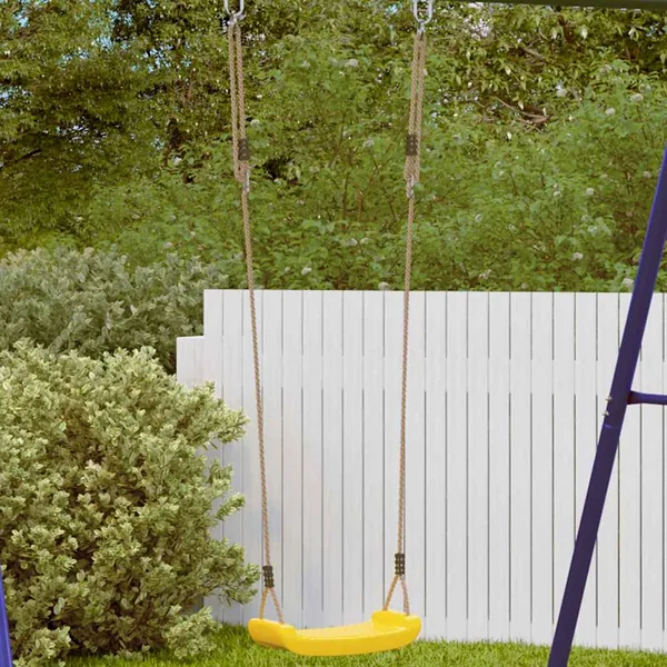Balançoire d'extérieur d'enfants simple et corde réglable jaune