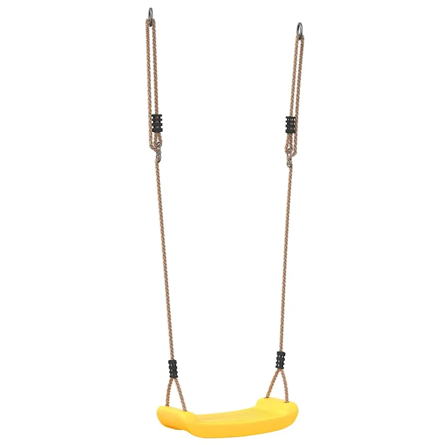 Balançoire d'extérieur d'enfants simple et corde réglable jaune - 2