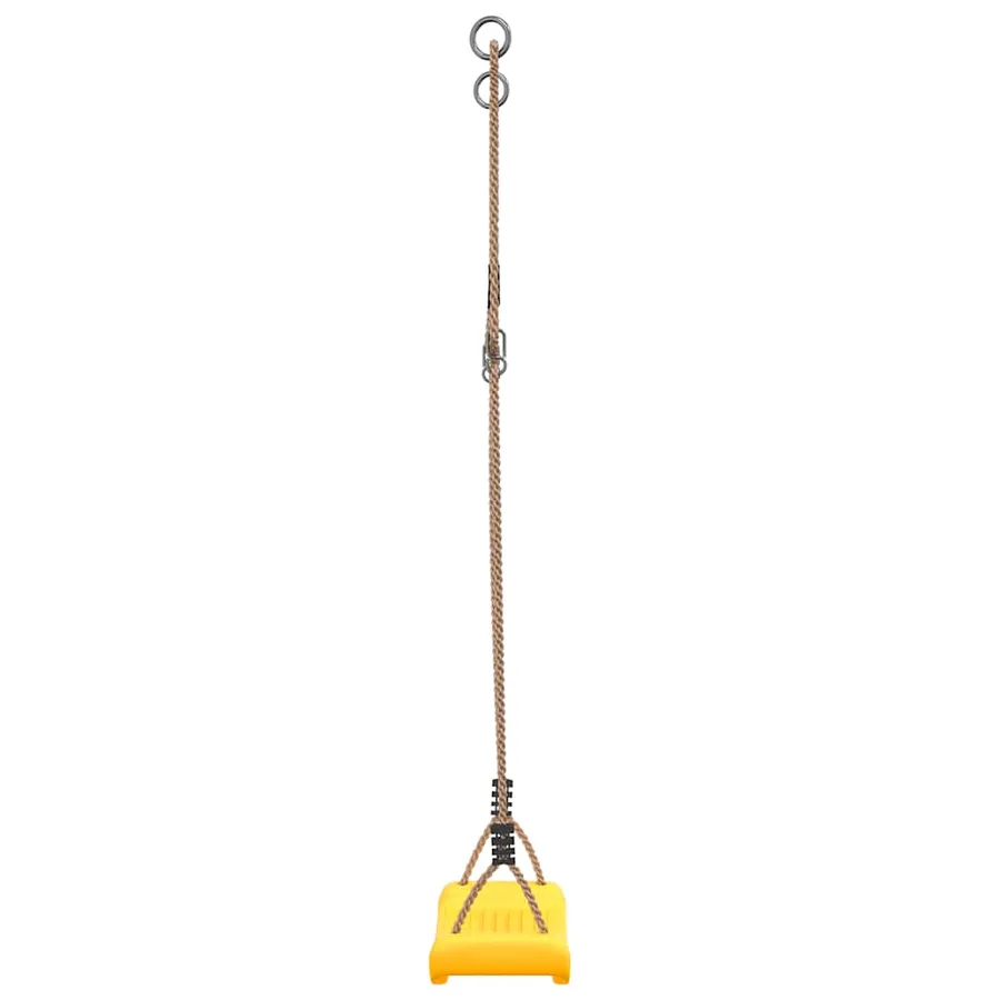 Balançoire d'extérieur d'enfants simple et corde réglable jaune - 5