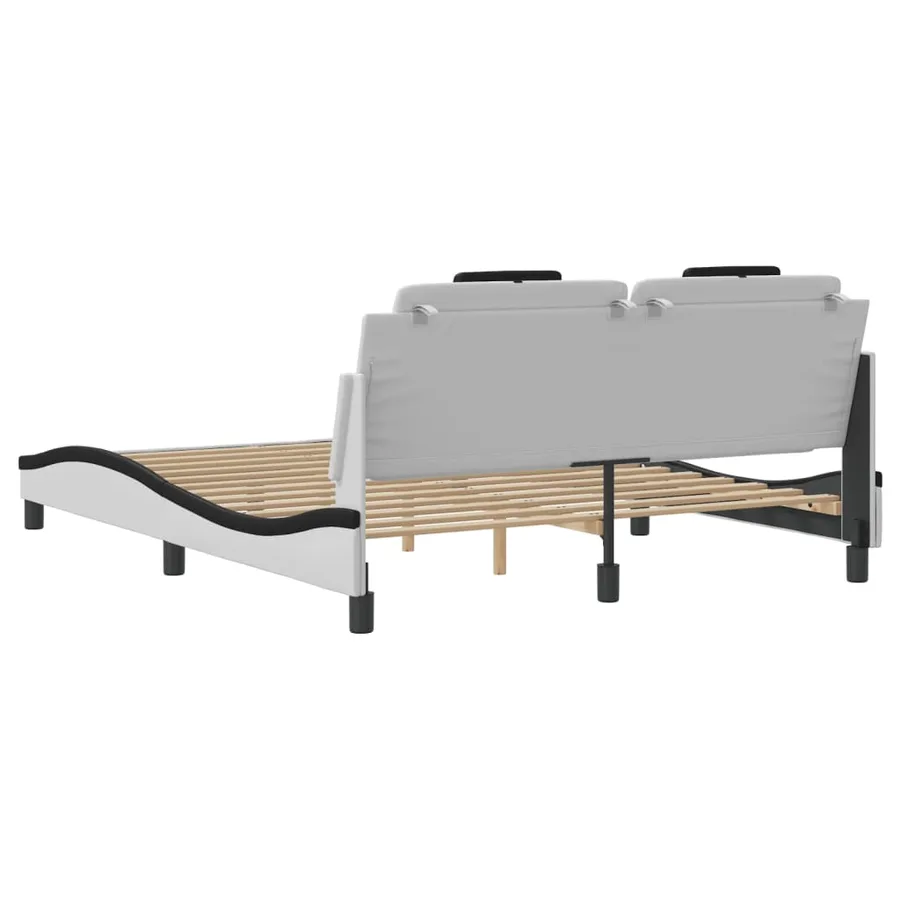 Cadre de lit Viana avec LED sans matelas blanc et noir 160x200 cm - 10