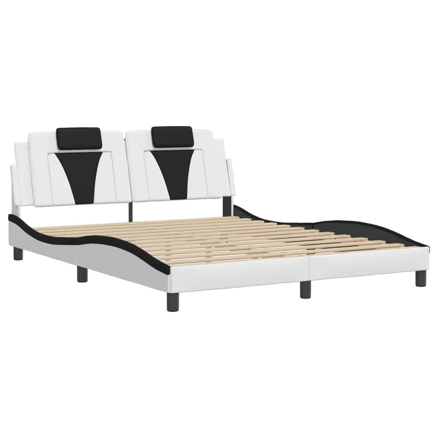 Cadre de lit Viana avec LED sans matelas blanc et noir 160x200 cm - 3