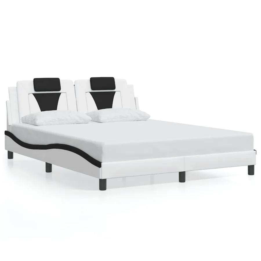Cadre de lit Viana avec LED sans matelas blanc et noir 160x200 cm - 5