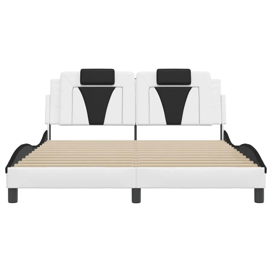 Cadre de lit Viana avec LED sans matelas blanc et noir 160x200 cm - 6