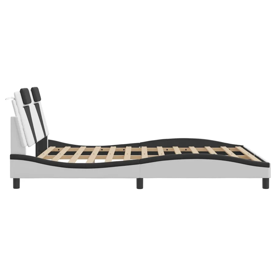Cadre de lit Viana avec LED sans matelas blanc et noir 160x200 cm - 9