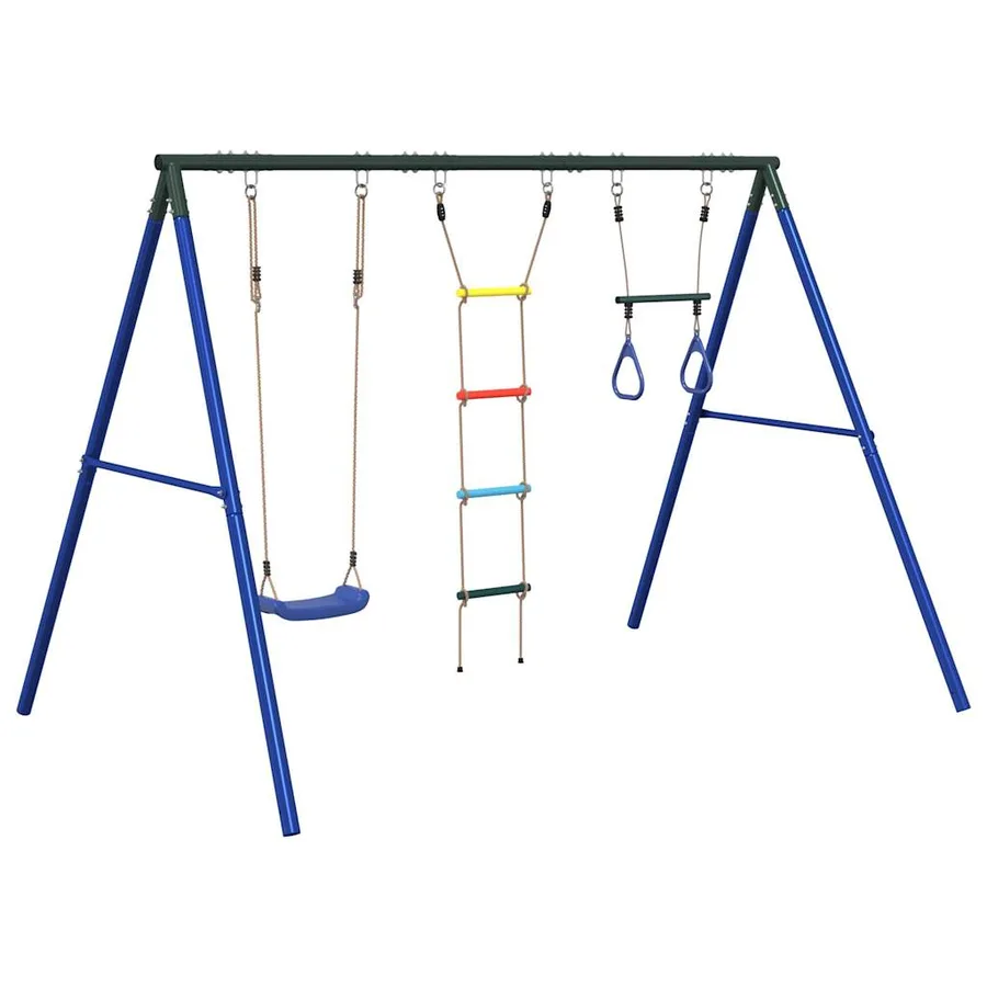 Jeu de balançoire extérieur avec balançoire trapèze et échelle - 2