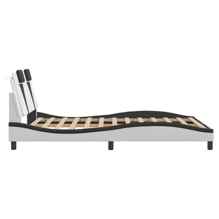 Cadre de lit Viana avec LED sans matelas blanc et noir 140x190 cm - 9