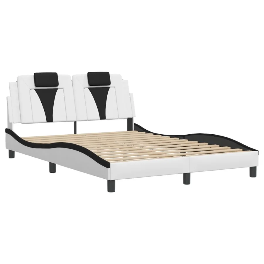 Cadre de lit Viana avec LED sans matelas blanc et noir 140x200 cm - 3