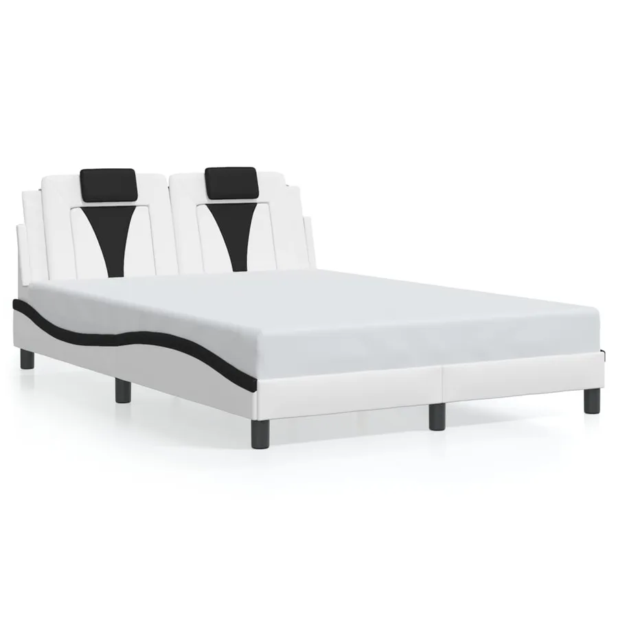 Cadre de lit Viana avec LED sans matelas blanc et noir 140x200 cm - 5