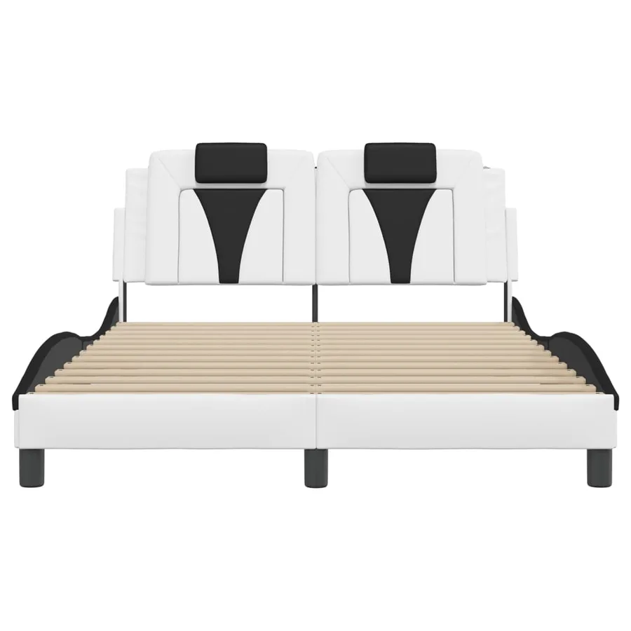 Cadre de lit Viana avec LED sans matelas blanc et noir 140x200 cm - 6