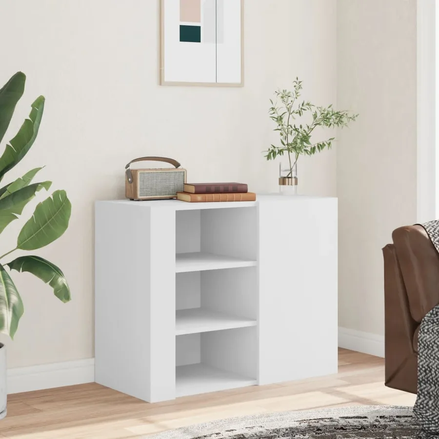 Armoire murale blanc 75x35x60 cm bois d'ingénierie - 3