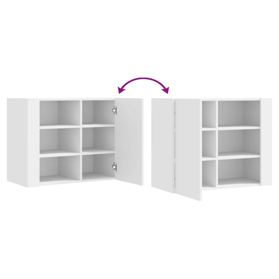 Armoire murale blanc 75x35x60 cm bois d'ingénierie - 8