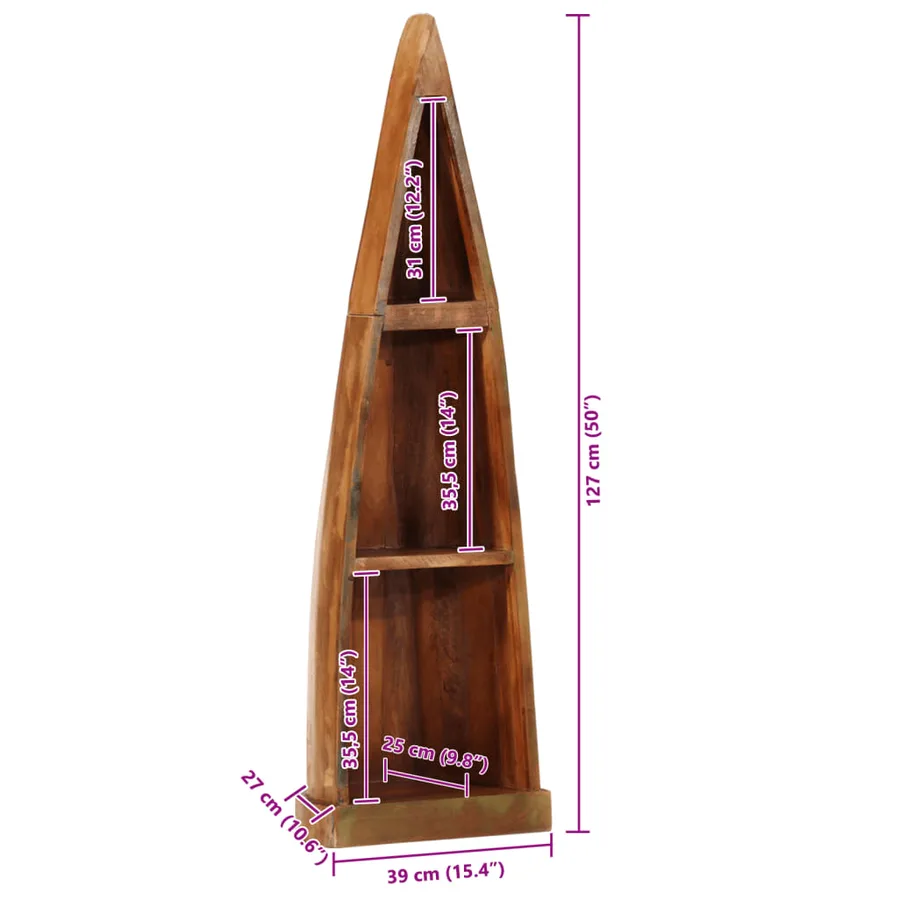 Armoire en forme de bateau bois massif de récupération - 9