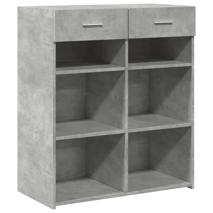 Buffet gris béton 80x42,5x93 cm bois d'ingénierie - 2
