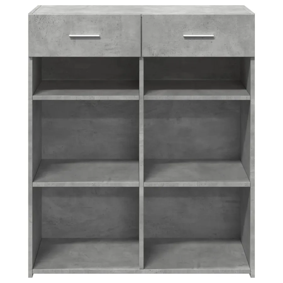 Buffet gris béton 80x42,5x93 cm bois d'ingénierie - 4