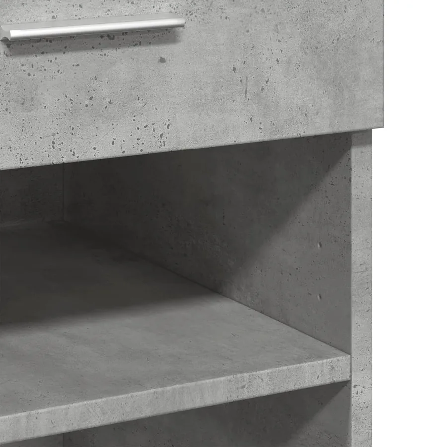 Buffet gris béton 80x42,5x93 cm bois d'ingénierie - 8