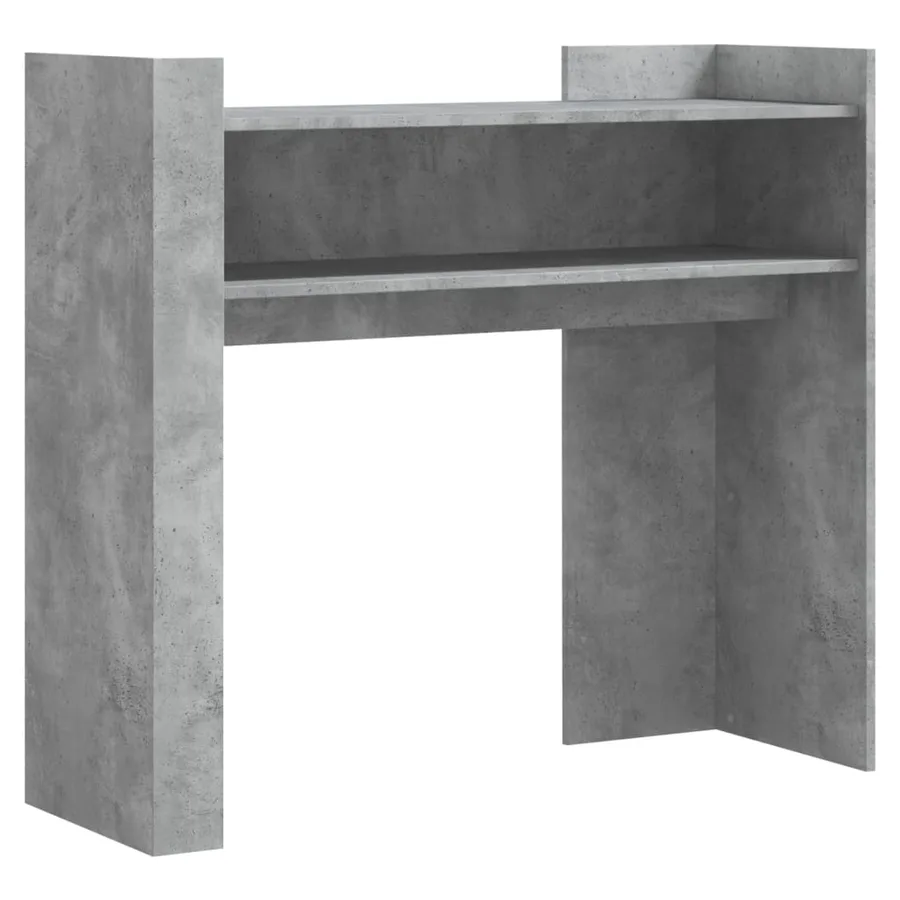 Table console gris béton 100x35x90 cm bois d'ingénierie - 2