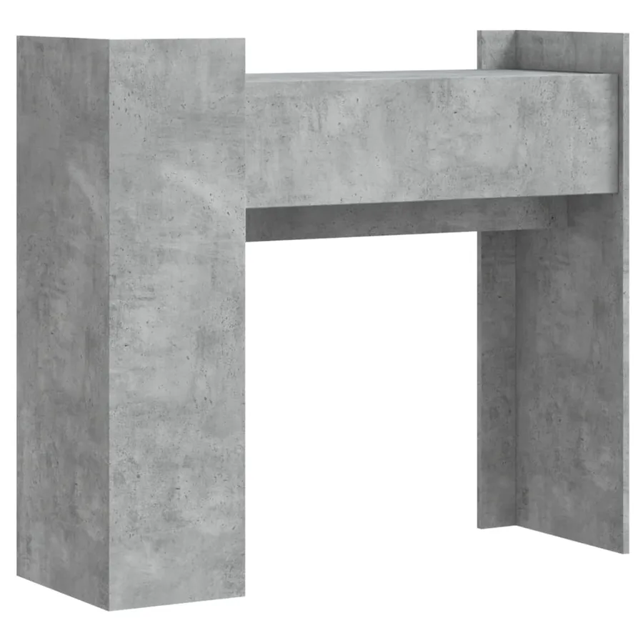 Table console gris béton 100x35x90 cm bois d'ingénierie - 6