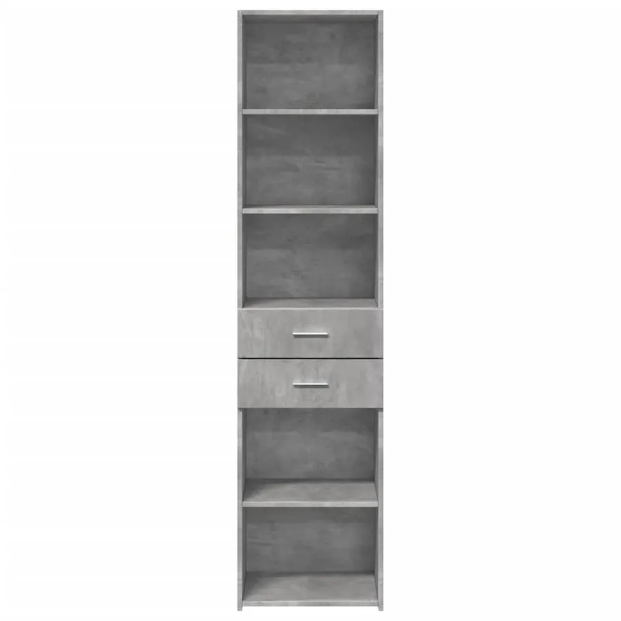 Buffet haut gris béton 45x42,5x185 cm bois d'ingénierie - 4