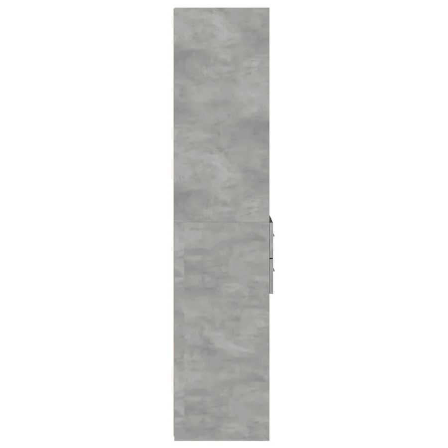 Buffet haut gris béton 45x42,5x185 cm bois d'ingénierie - 5