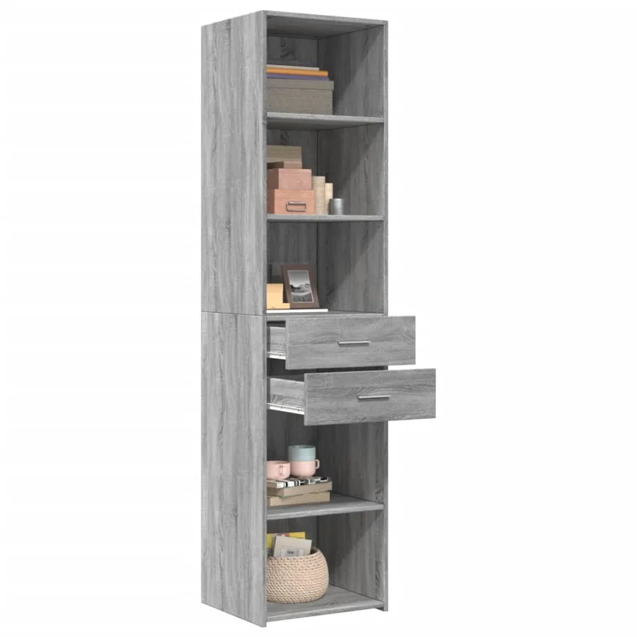 Buffet haut sonoma gris 45x42,5x185 cm bois d'ingénierie - 3