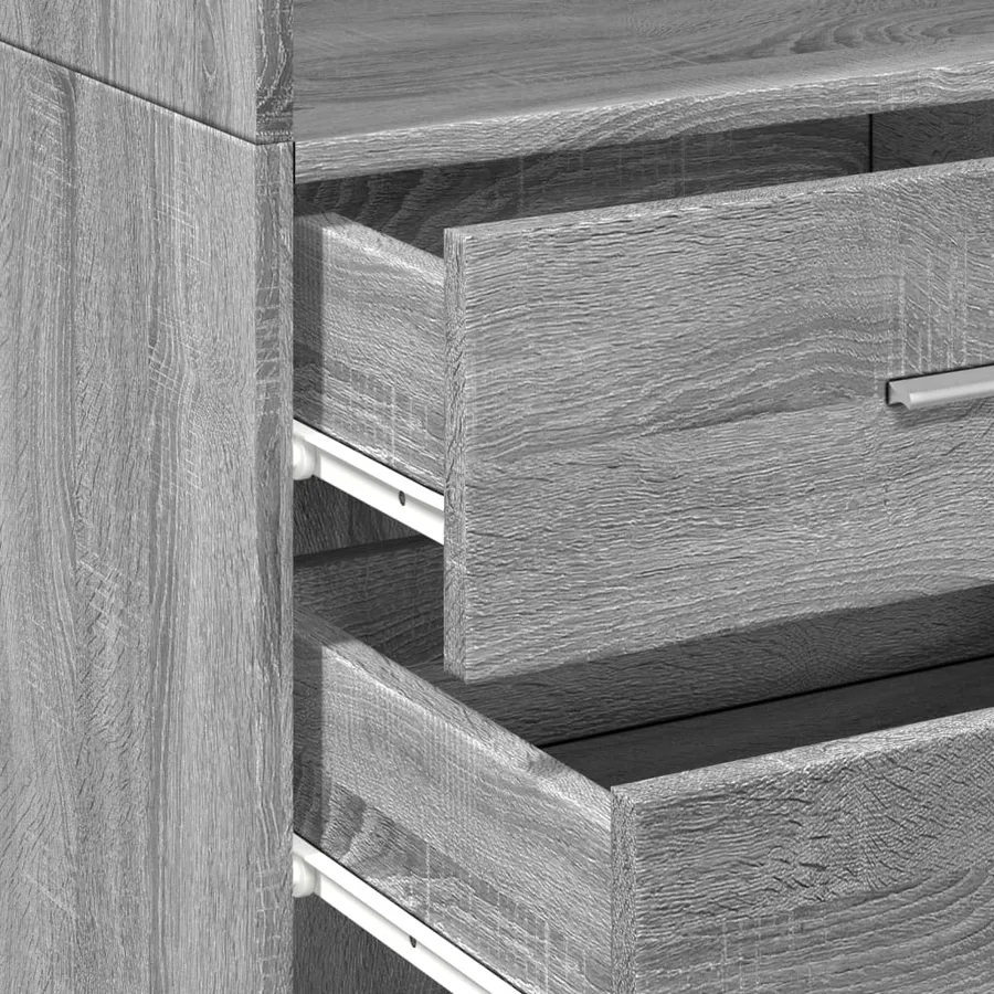 Buffet haut sonoma gris 45x42,5x185 cm bois d'ingénierie - 7