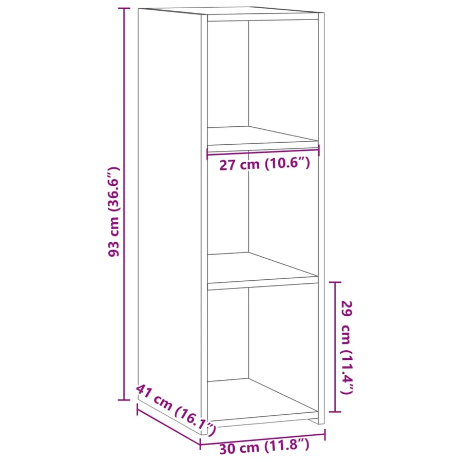 Buffet chêne sonoma 30x41x93 cm bois d'ingénierie - 9