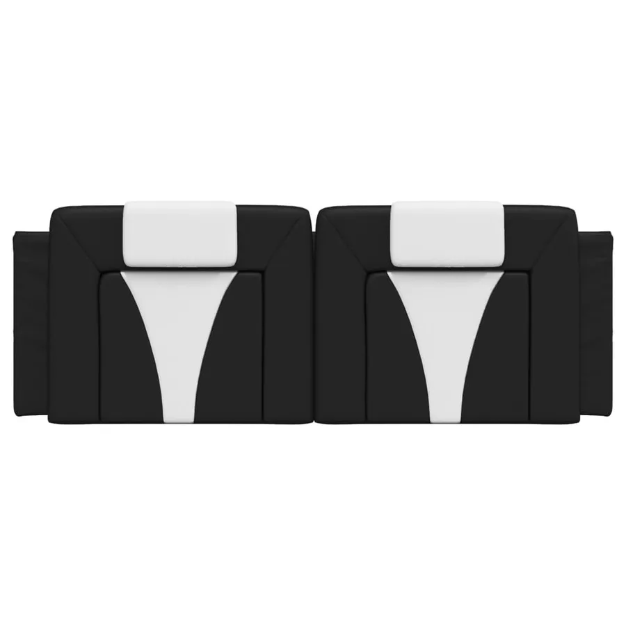 Coussin de tête de lit Viana noir et blanc 140 cm similicuir - 5