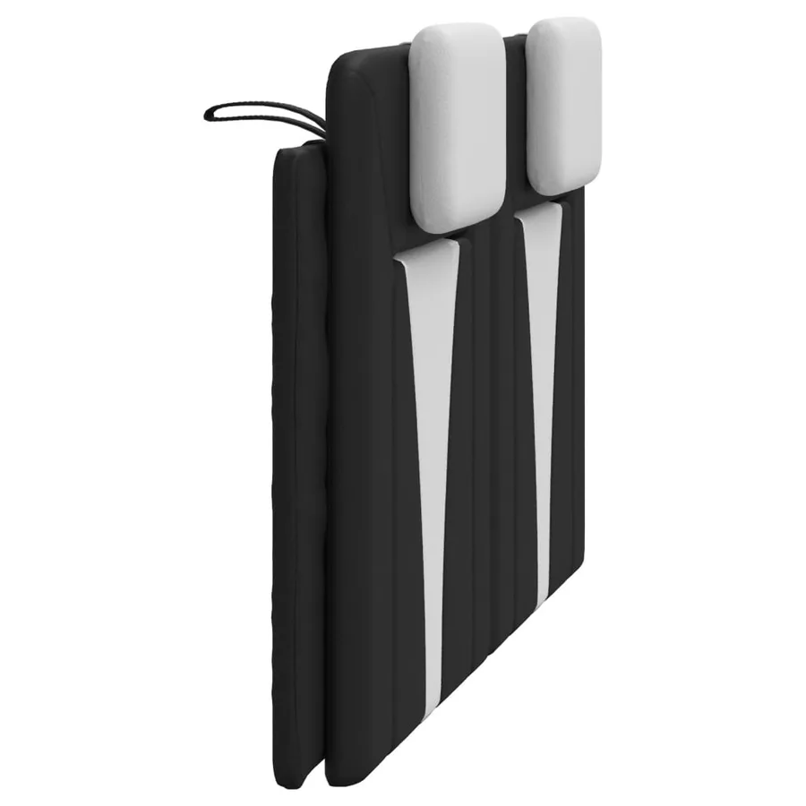 Coussin de tête de lit Viana noir et blanc 140 cm similicuir - 6