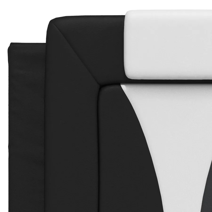 Coussin de tête de lit Viana noir et blanc 140 cm similicuir - 8
