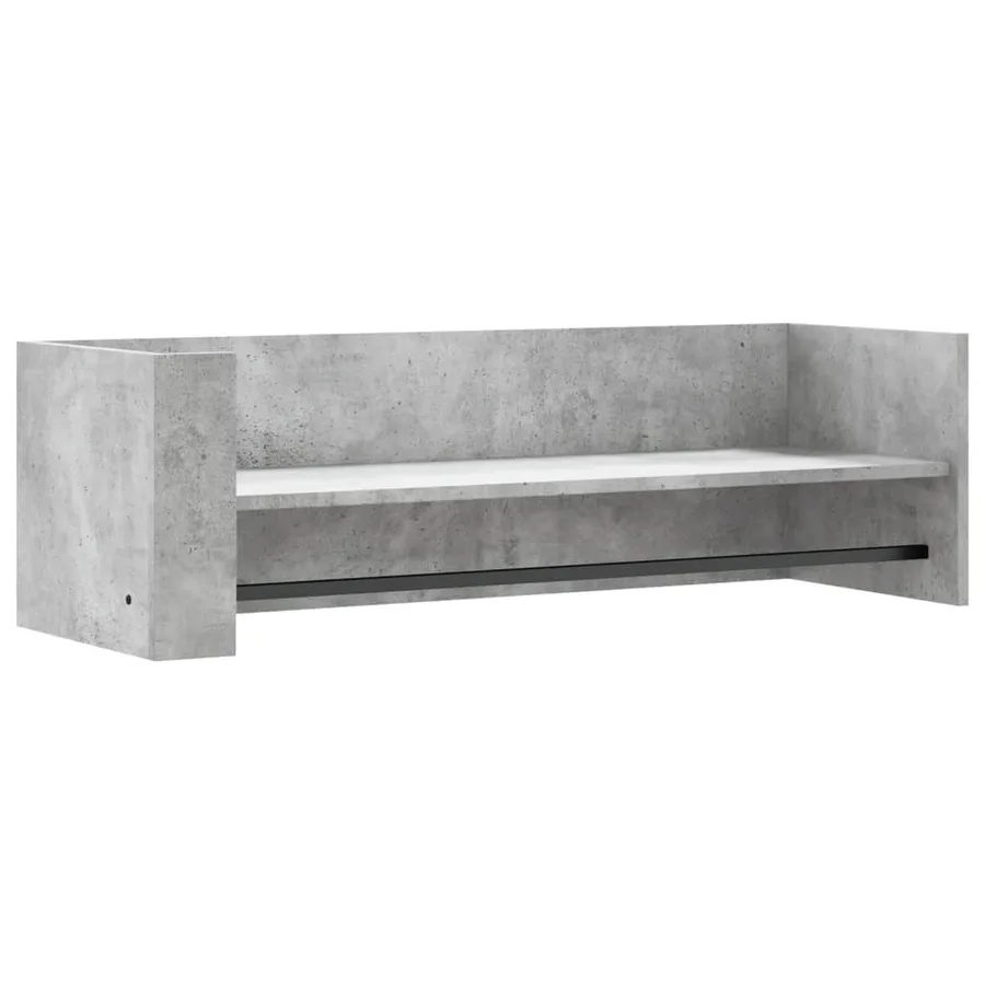 Étagère murale gris béton 100x35x30,5 cm bois d'ingénierie - 2