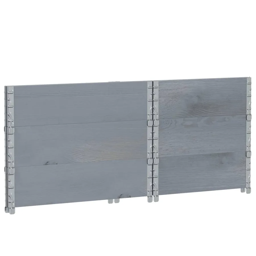 Jardinière gris 80x60 cm bois massif de pin - 6