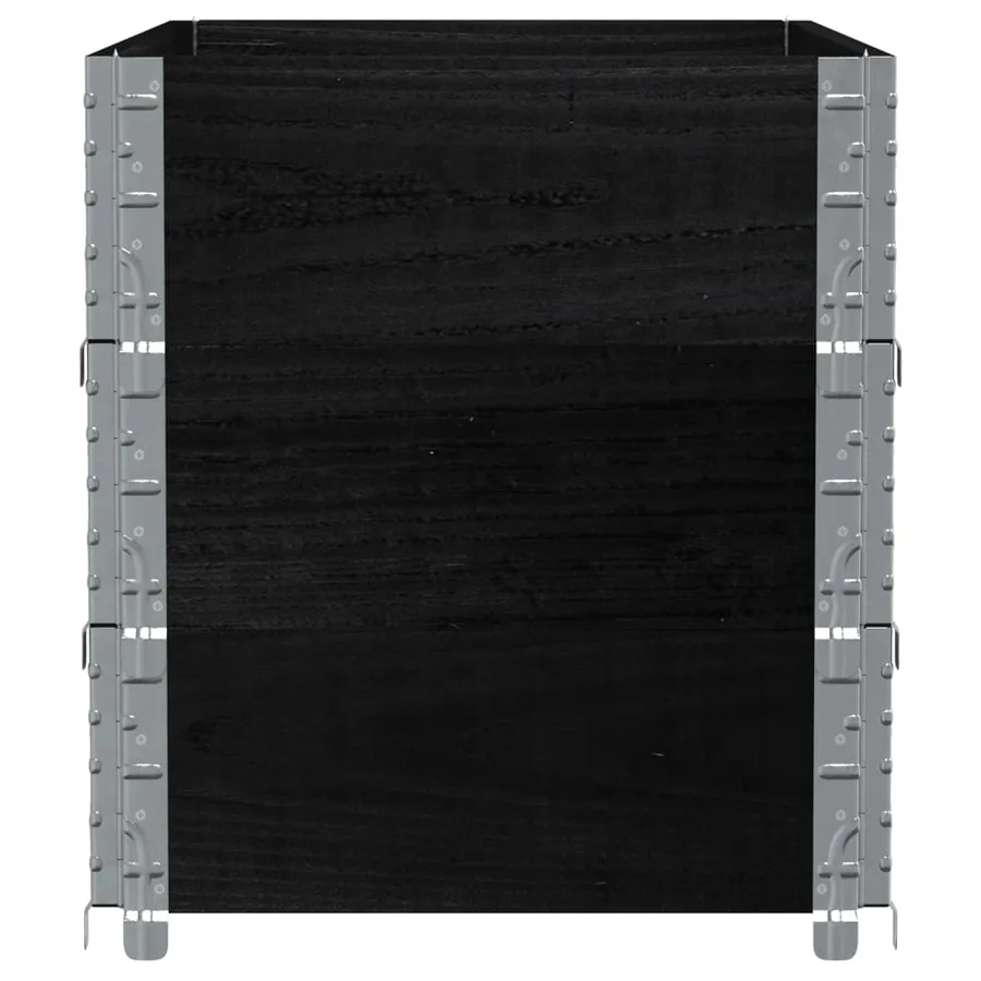 Jardinière noir 100x50 cm bois massif de pin - 4