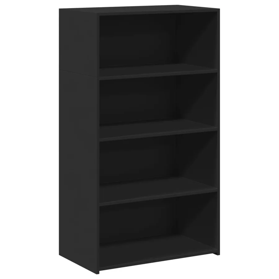 Buffet haut noir 70x41x124 cm bois d'ingénierie - 2