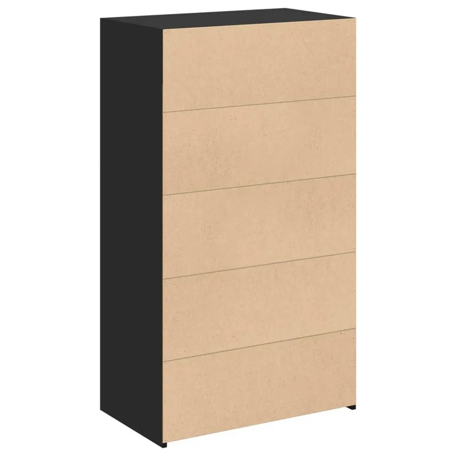 Buffet haut noir 70x41x124 cm bois d'ingénierie - 6