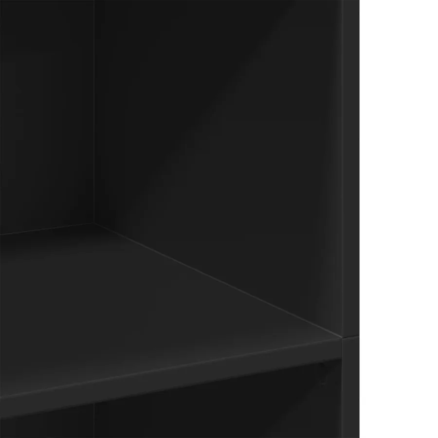 Buffet haut noir 70x41x124 cm bois d'ingénierie - 7