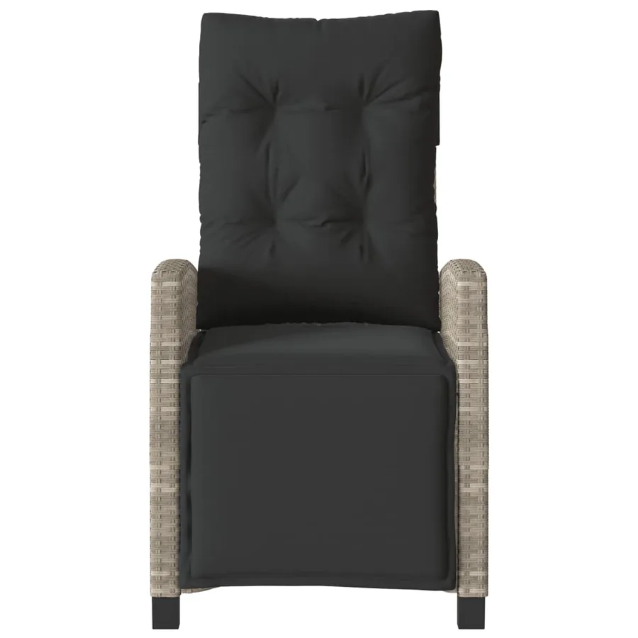 Ensemble de bistro 3 pcs et coussins gris clair résine tressée - 5