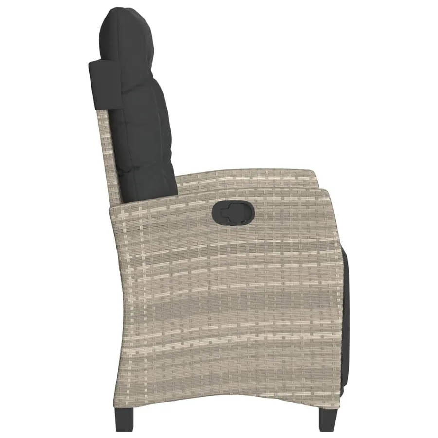 Ensemble de bistro 3 pcs et coussins gris clair résine tressée - 6