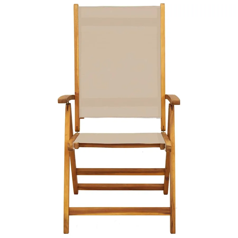 Chaises pliables de jardin lot de 6 bois d'acacia et textilène - 3