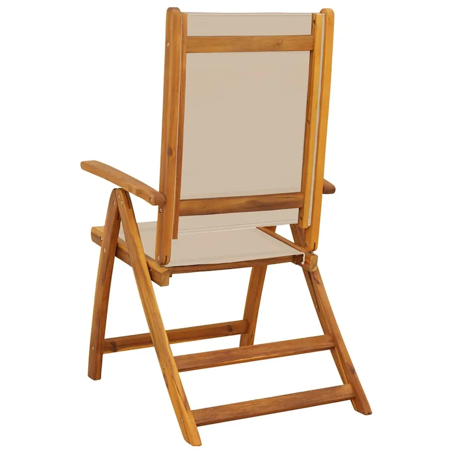Chaises pliables de jardin lot de 6 bois d'acacia et textilène - 5