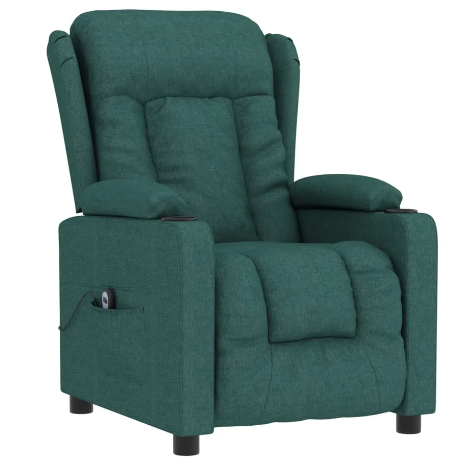 Fauteuil inclinable électrique Vert foncé Tissu - 3
