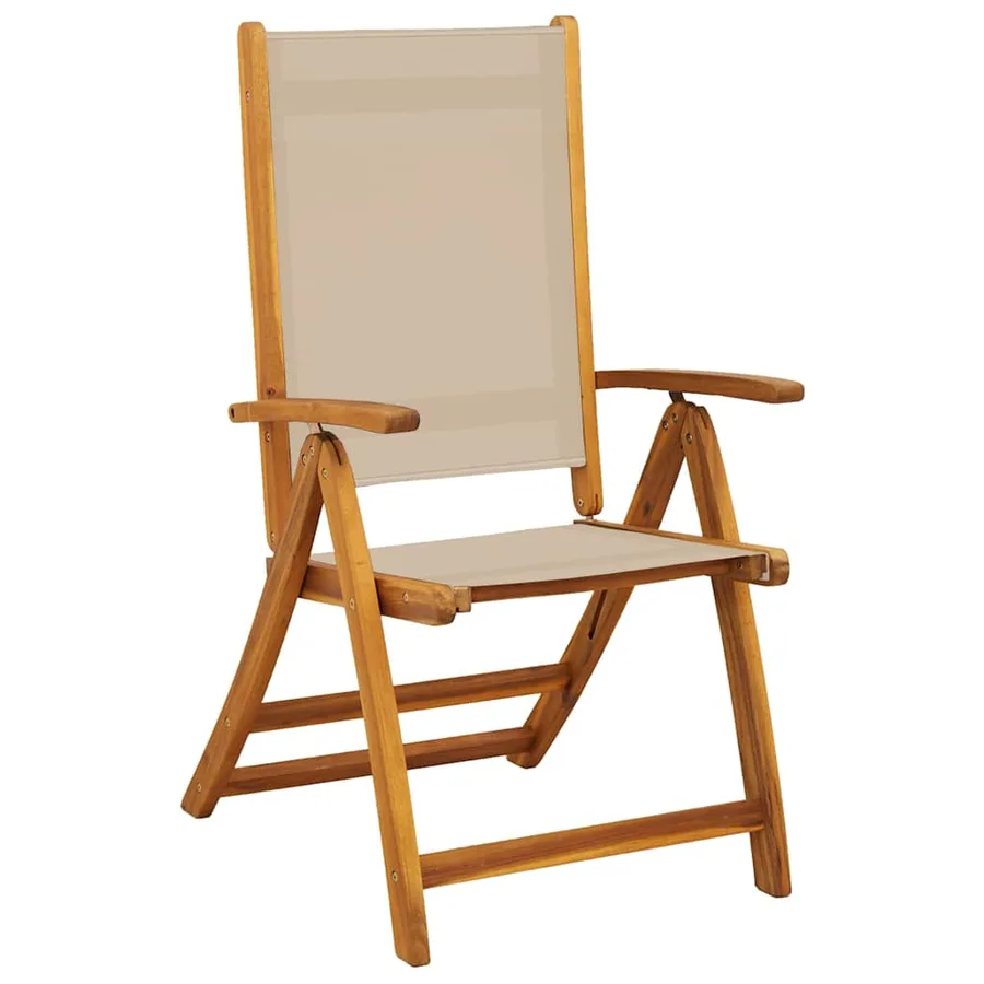 Ensemble à manger de jardin 5pcs bois d'acacia solide textilène - 4