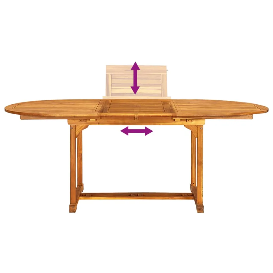 Ensemble à manger de jardin 5pcs bois d'acacia solide textilène - 8