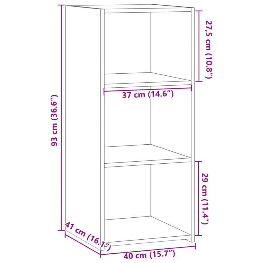 Buffet blanc 40x41x93 cm bois d'ingénierie - 9
