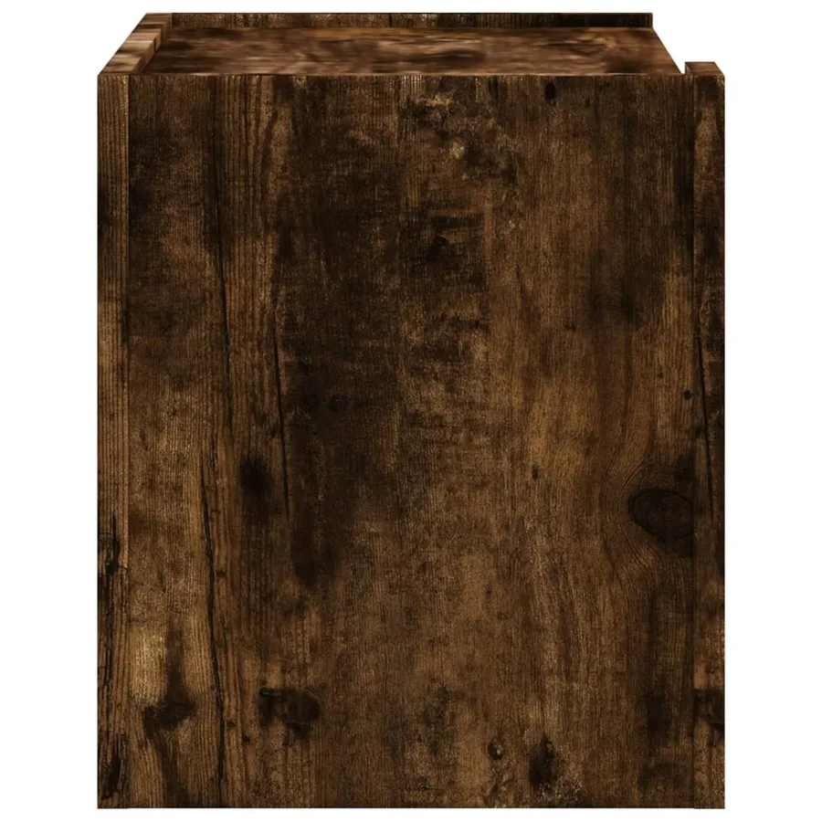 Table de chevet murale chêne fumé 45x30x35 cm - 5