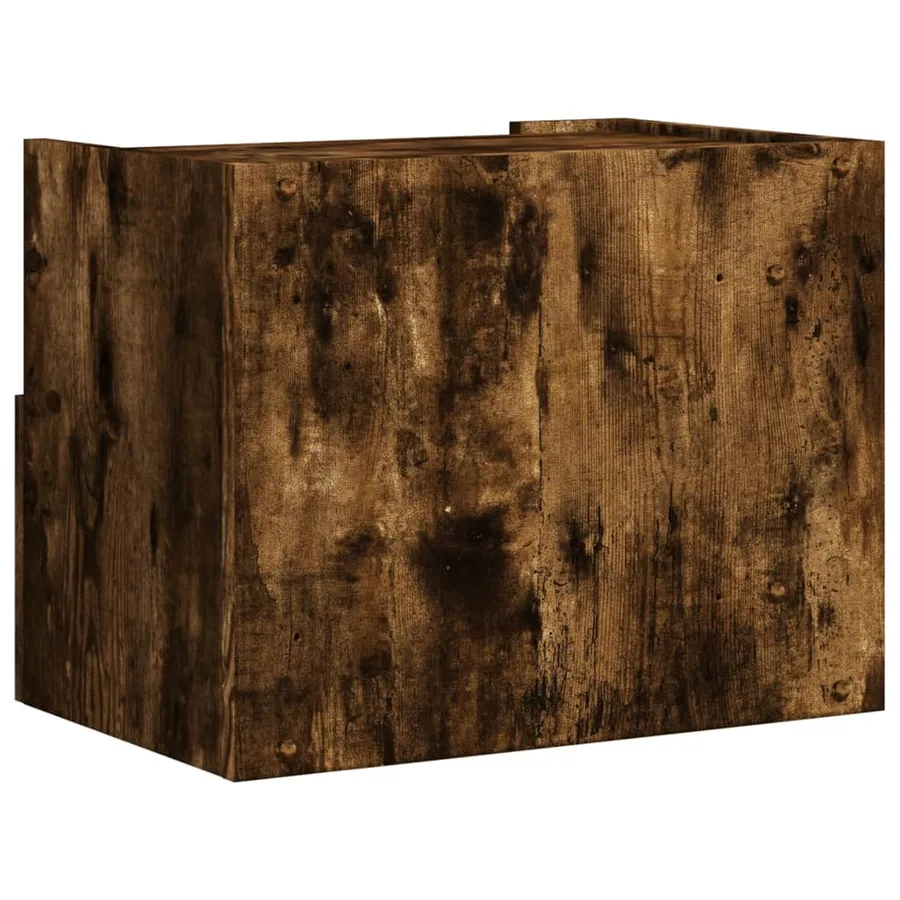 Table de chevet murale chêne fumé 45x30x35 cm - 6