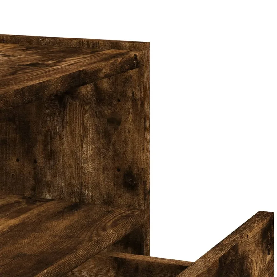 Table de chevet murale chêne fumé 45x30x35 cm - 9