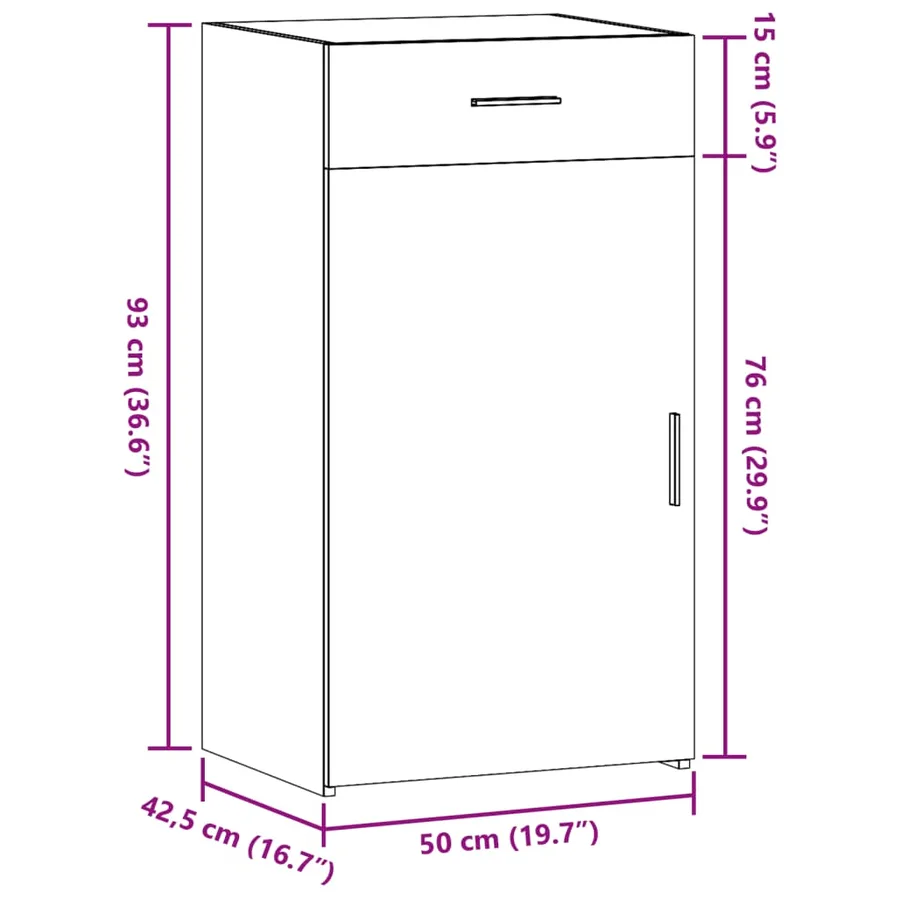 Buffet blanc 50x42,5x93 cm bois d'ingénierie - 11