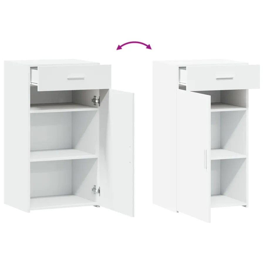 Buffet blanc 50x42,5x93 cm bois d'ingénierie - 7