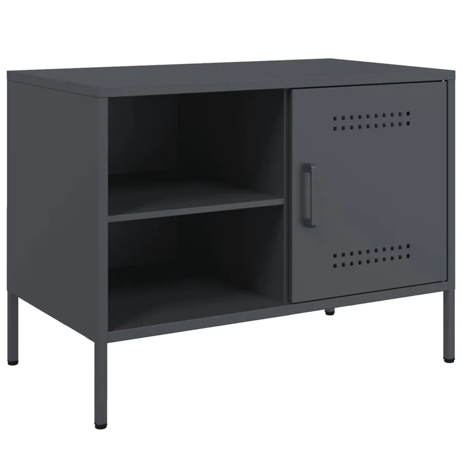 Meuble TV anthracite 68x39x50,5 cm acier - 2